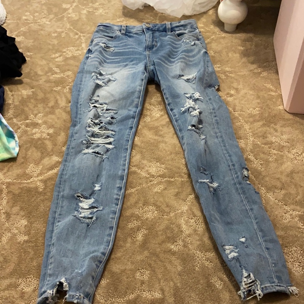 light blue skinny jeans